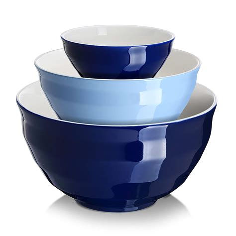 Dowan Ceramic Mixing Bowls For Kitchen Size 425205 Qt Large Serving Bowl Set Microwave And