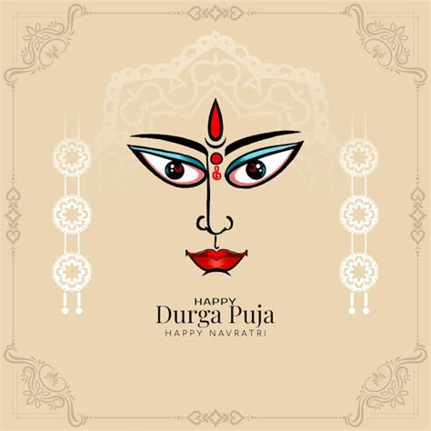 Feliz Festival Hind Navratri Y Durga Puja Vector De Fondo Decorativo