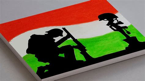 Kargil Vijay Diwas Drawing Easy Vijay Diwas Poster Drawing In Oil