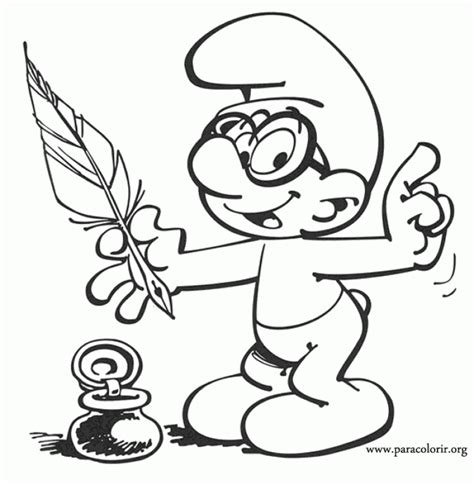 The Smurfs Brainy Smurf Coloring Page Coloring Home