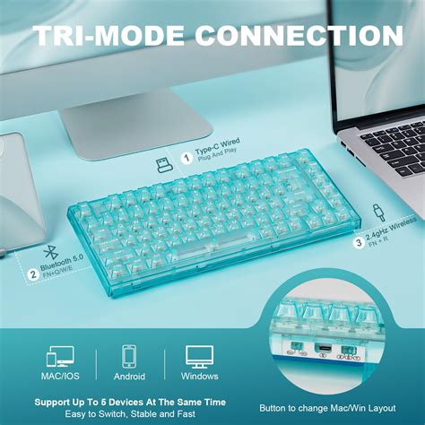 Mua YUNZII X75 PRO 82 Keys Wireless Hot Swap Mechanical Gaming Keyboard