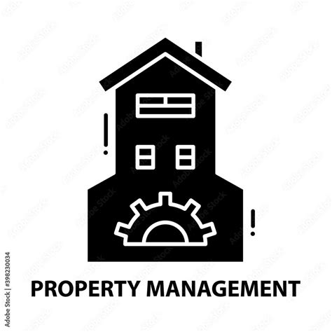 Property Management Icon Black Vector Sign With Editable Strokes Concept Illustration Stock