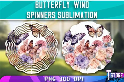 Butterflies Wind Spinners Sublimation Graphic By The T Store Design · Creative Fabrica