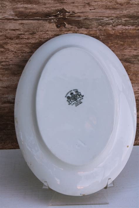 Trio Of Heavy White Ironstone China Platters Vintage English Backstamps