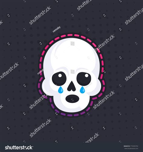 Crying Skull Vector Sticker Stock Vector Royalty Free 773335753