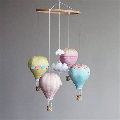 Nursery Decor Diy Baby Mobile Kit Hot Air Balloon Modern Etsy Diy