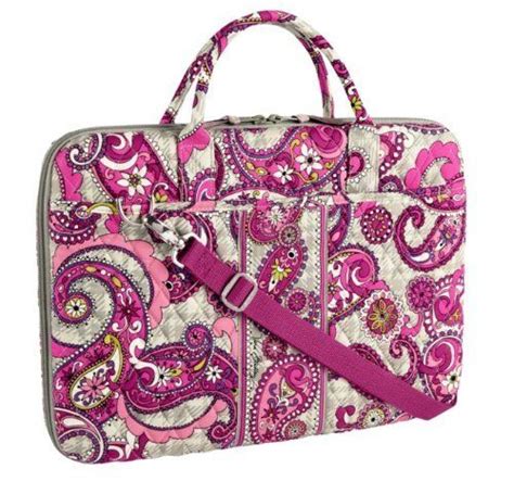 Vera Bradley Laptop Portfolio In Paisley Meets Plaid 886003161616 Double Zippered Closure 48