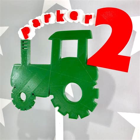 Tractor Cake Topper Personalised 3d Printed Farm Farm Etsy