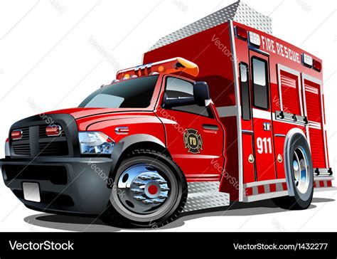 Cartoon Rescue Truck Royalty Free Vector Image