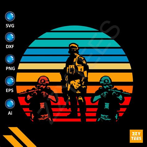 Sunset Clipart Airsoft Team Svg Airsoft Silhouette Svg Etsy