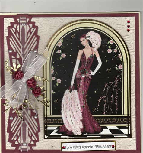 Daughter Birthday Card Using Hunkydory Art Deco Lady For The Topper