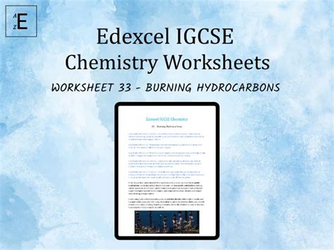 Edexcel Igcse Chemistry Worksheet Burning Hydrocarbons Teaching