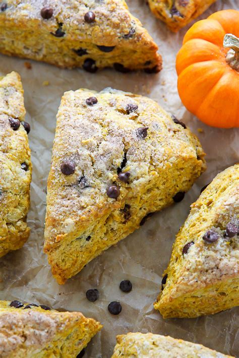 Chocolate Chip Pumpkin Scones - Baker by Nature