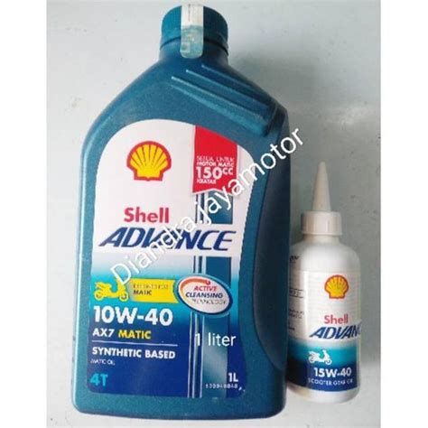 Jual Paket Oli Shell Ax7 UK 1 Liter Oli Gear For All Matic 150 Cc Di