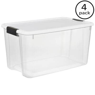 Sterilite 70 Qt Ultra Storage Latch Box 4 Pack 19889804 The Home Depot