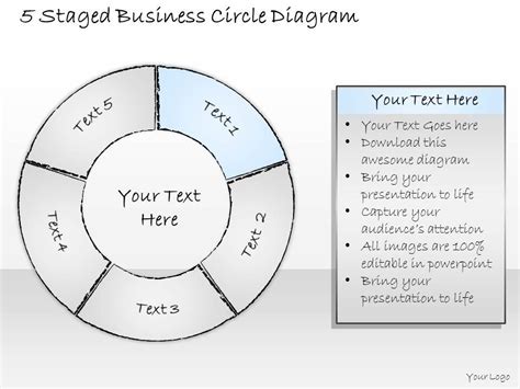 2502 Business Ppt Diagram 5 Staged Business Circle Diagram Powerpoint