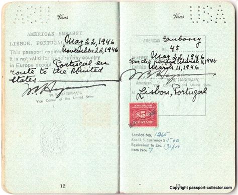 Scarce Us Consulate Lisbon Passport 1943 By Tom Topol