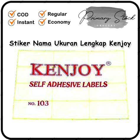 Jual Label Undangan 103 112 113 123 Kenjoy Stiker Label Kertas Lebel