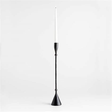 Ferric Large Black Metal Taper Candle Holder Crate Barrel