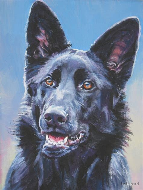 "German Shepherd Fine Art Painting" by lashepard | Redbubble