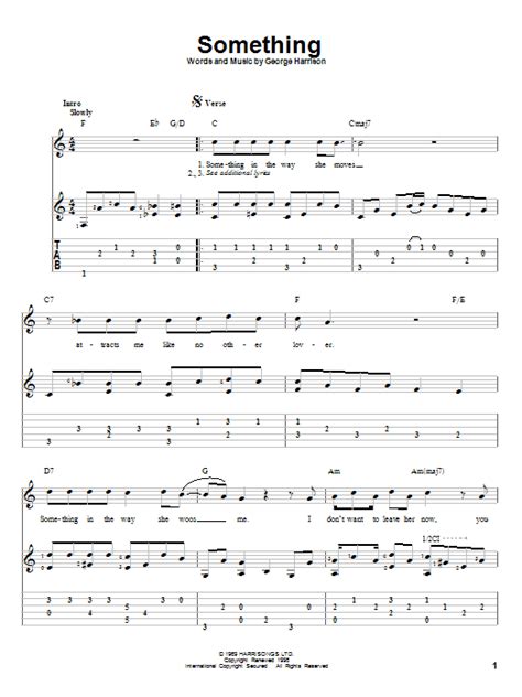 Something By The Beatles Sheet Music For Solo Guitar At Sheet Music Direct