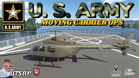 U S Army Bell 206 Helicopter Landing Training On Moving Ship