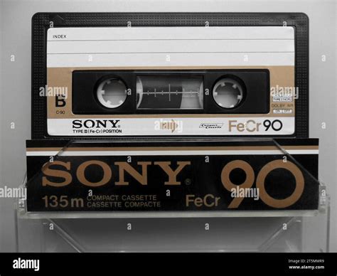 Sony Fecr 90 Blank Music Cassette And Case Widely Used For Sound Recording In The 1980s Stock