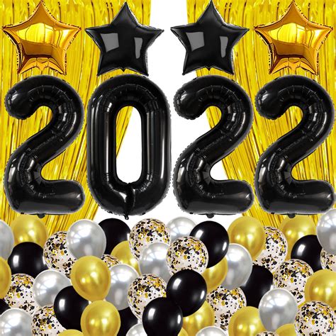 Buy Black And Gold Happy New Year Decorations Pack Of Gold