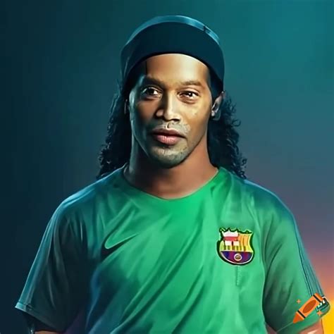 Ronaldinho Gaúcho Wearing A Barcelona Concept Green Away Kit🐚 Explore