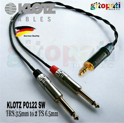 Jual Kabel Insert TRS 3 5mm To 2 TS 6 5mm Stereo KLOTZ PO122 SW Panjang