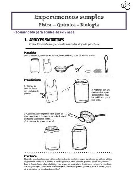 Experimentos simples Biología Física Química Aye4A uDocz