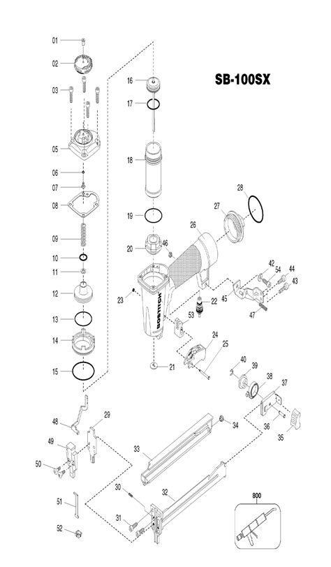 Bostitch SB 100SX Type 0 Parts List Bostitch SB 100SX Type 0 Repair