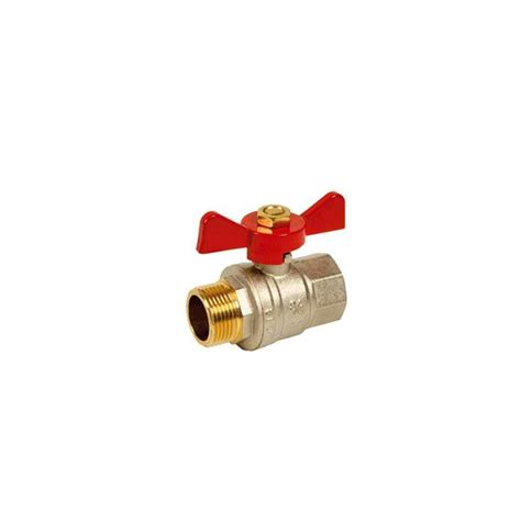 Brass Ball Valve Pn Male And Female Red Butterfly Handle X