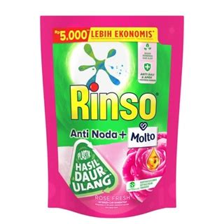 Jual Rinso Molto Deterjen Cair Rose Fresh 200ml Rinso Cair Pink 200ml