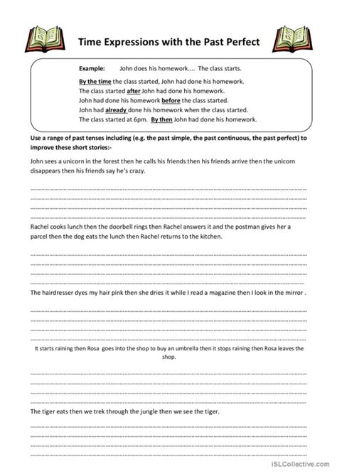 The Past Perfect Tense Creative Writ English ESL Worksheets Pdf Doc