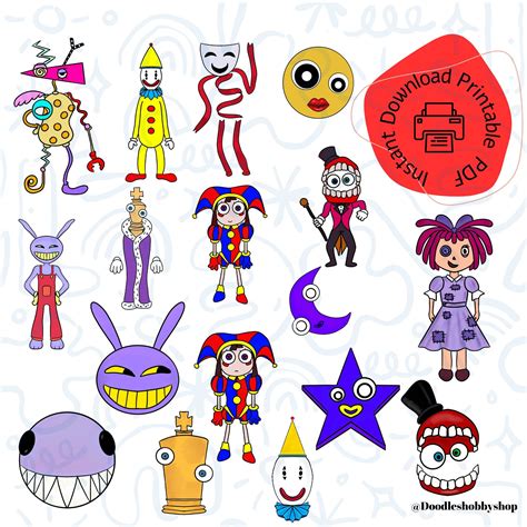 The Amazing Digital Circus character 17x PNG bundle, Digital Circus