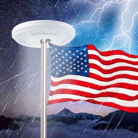 Wayshire Led Solar Powered Flag Pole Flagpole Light Waterproof For