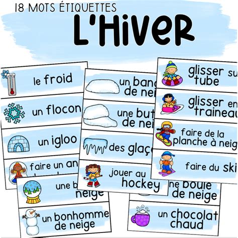 Mots Tiquettes L Hiver