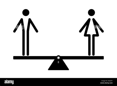 Gender Equality Concept Man And Woman Icon On A Seesaw Vector