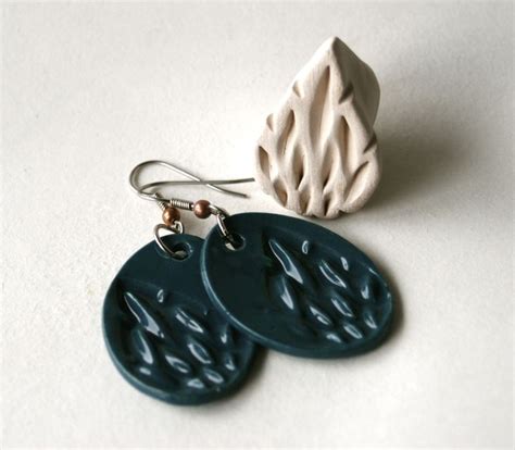 Teardrop Stamp And Earrings In 2024 Clay Stamps Clay Pottery Pottery