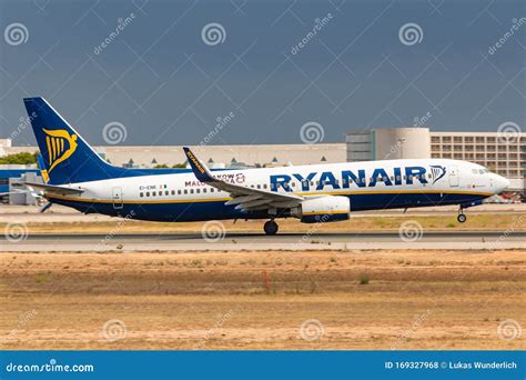 Ryanair Boeing Airplane At Palma De Mallorca Editorial Stock Photo