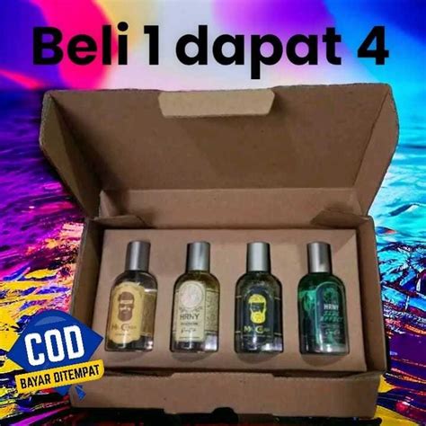 Jual BELI 1 DAPAT 4 PARFUM PRIA PAKET BUNDLING PARFUM TAHAN LAMA EDP