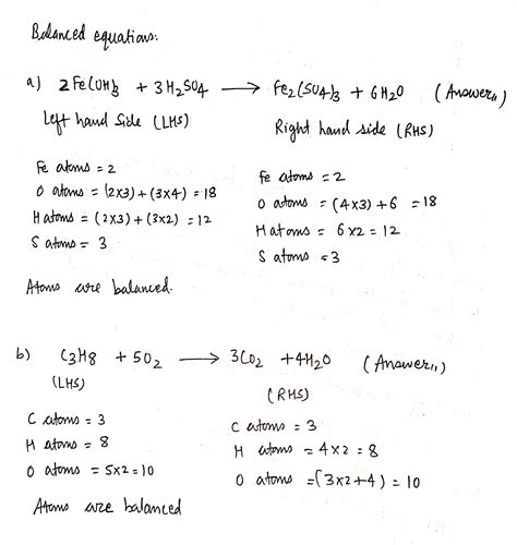 Solved Balance The Following Equations A Fe Oh H So Fe So