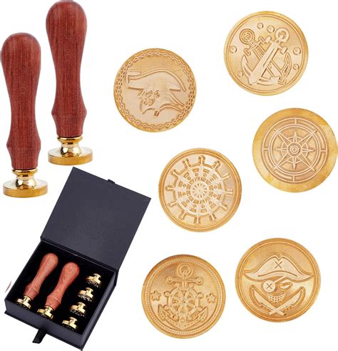 Amazon CRASPIRE 1 Box Wax Seal Stamp Set Sailing Compass Rudder