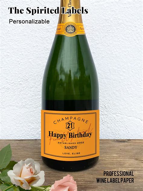 Custom Champagne Label St Birthday Custom Forty Th Label Gift For