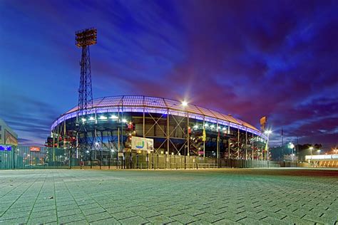 Feyenoord stadium with beautiful clouds sky Greeting Card by Anton De Zeeuw