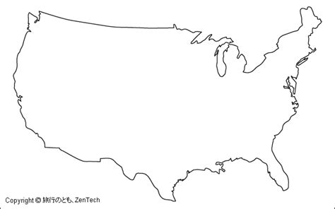 アメリカ白地図 旅行のとも、zentech