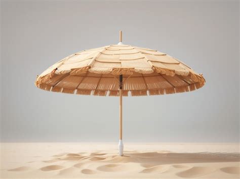 Premium AI Image Straw Beach Umbrella Isolated On Transparent Or