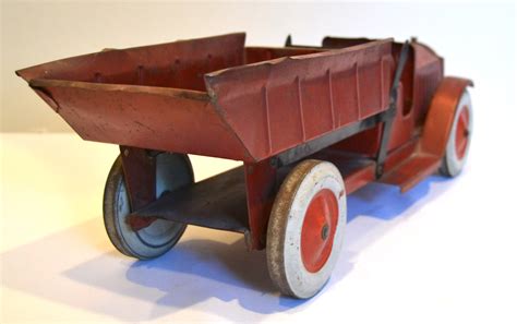 Bargain John S Antiques Red Pressed Steel Dump Truck Toy Structo