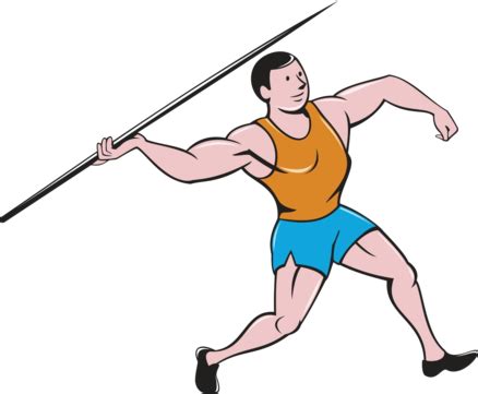 Javelin Throw Track And Field Athlete Shield Man Throw Spear Vector